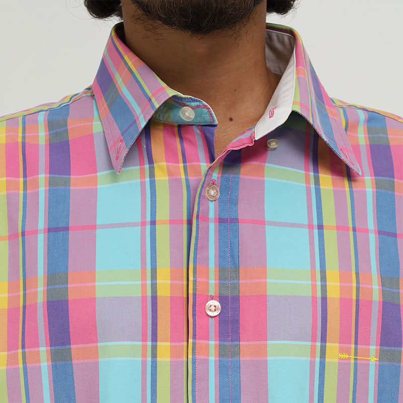 ARROW Men's Casual Cotton Check Shirt - Multicolor