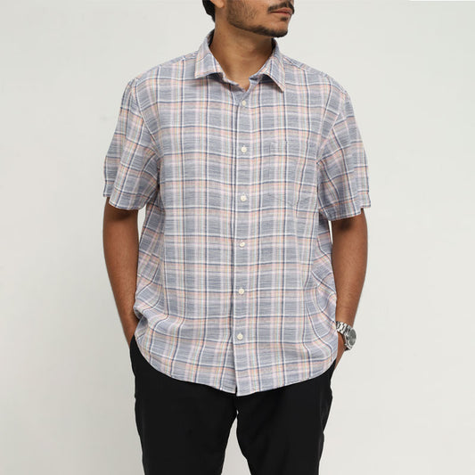Superdry Oxford Shirt Co. Men's Multicolor Plaid Short Sleeve Cotton Shirt – Casual Summer Comfort