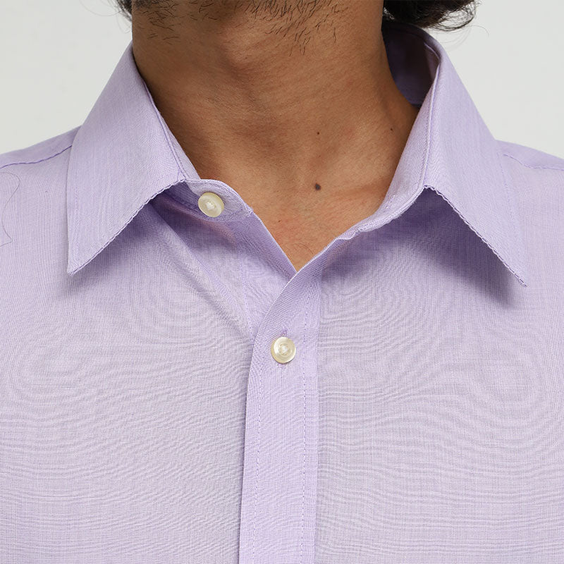 Men's Casual Short Sleeve Cotton Shirt - Sky Blue | Relaxed Fit